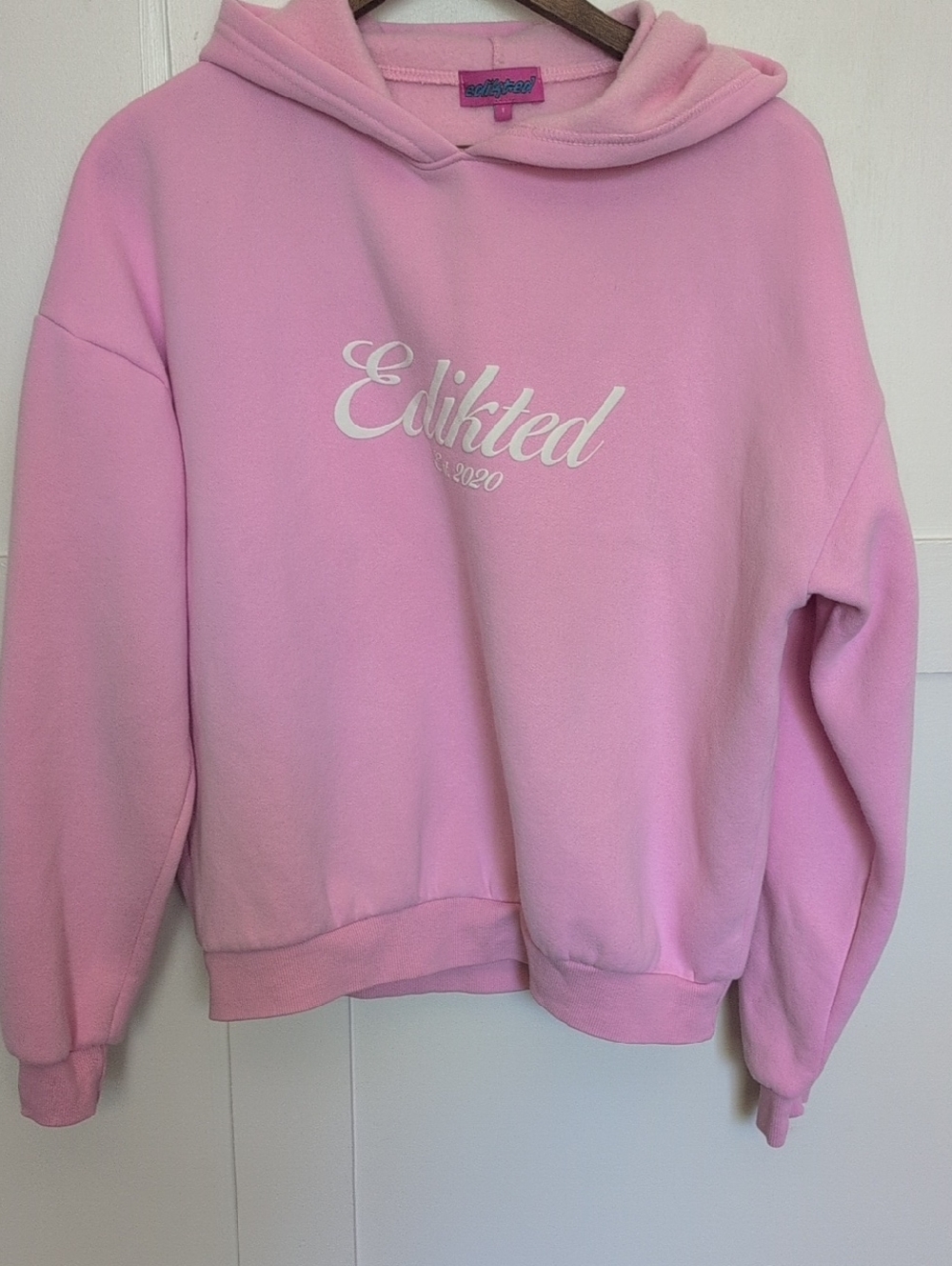 Edikted Women's Pink Hoodie Sweatshirt